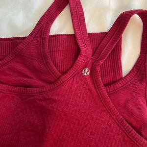 Lululemon Red Ribbed Racerback tank